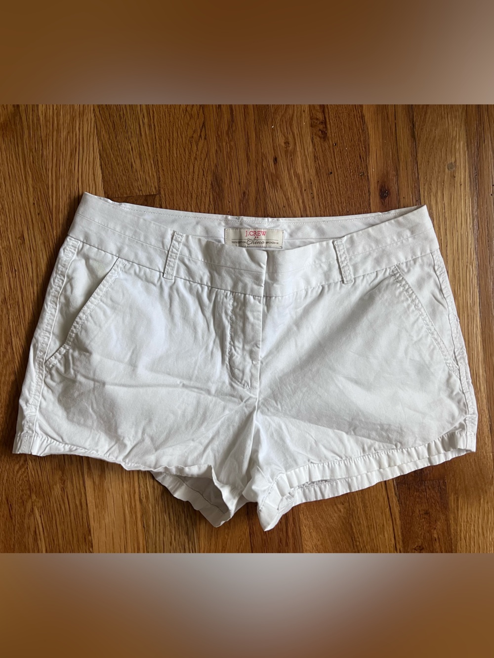 J. Crew White Cotton Casual Bermuda Shorts
